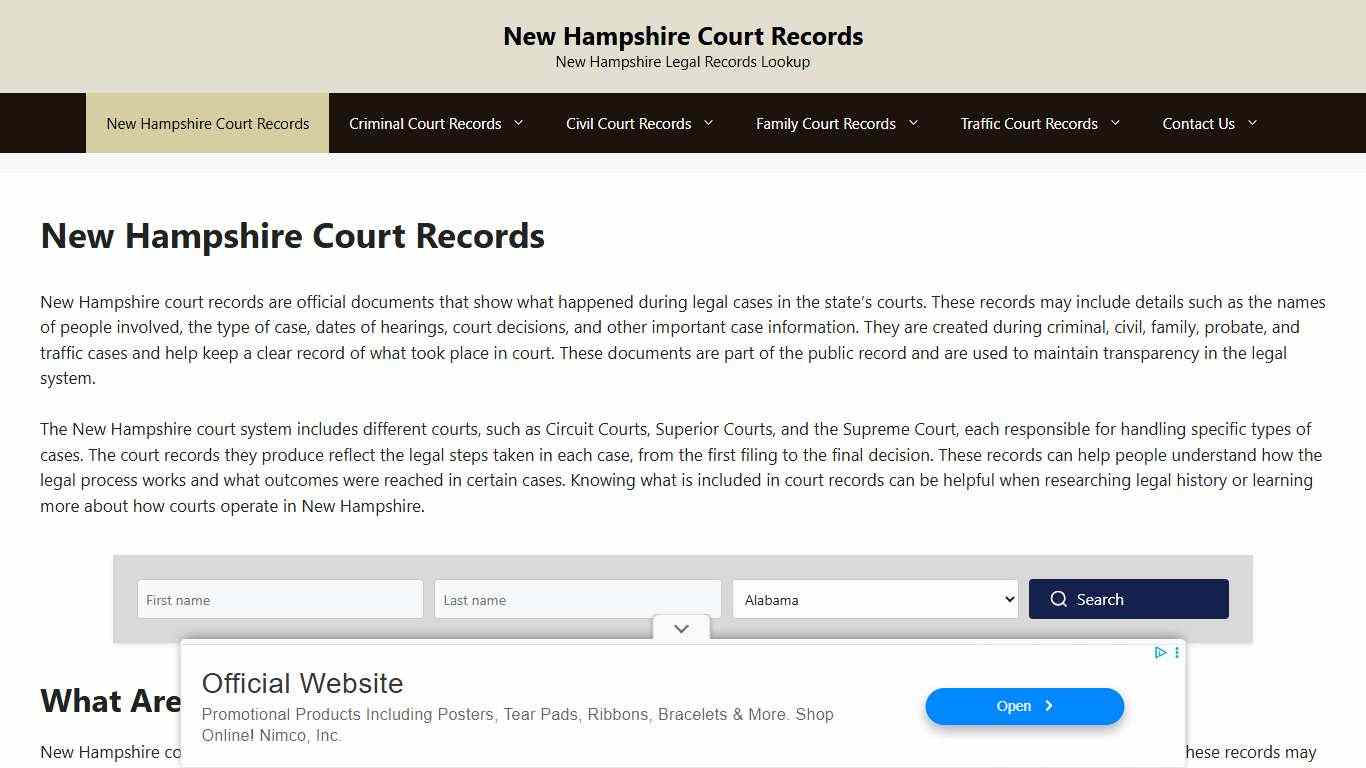 New Hampshire Court Records